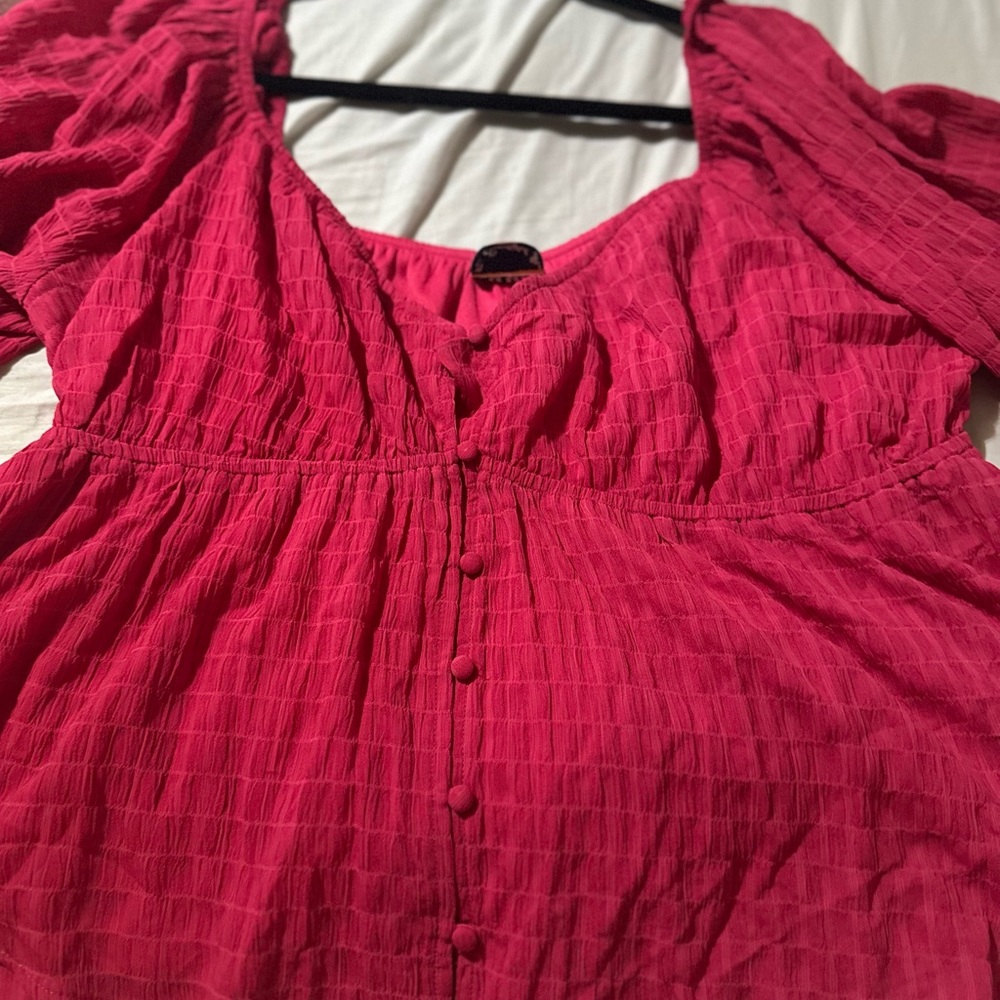 ARULA Fuchsia Button-Down Blouse